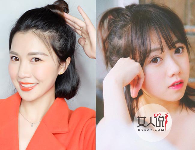 短发半扎发型 一分钟get短发新扎法变身灵动小仙女