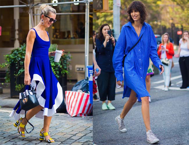 蓝色怎么穿好看 自古红蓝出cp夏日街头早已阵阵清凉