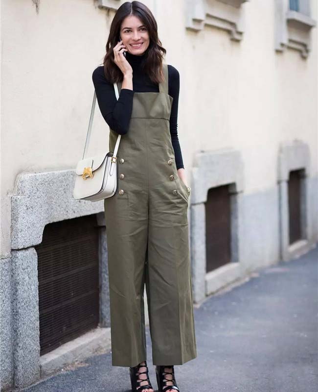 2017背带裤街拍 百搭简约背带裤自然有型分分钟freestyle