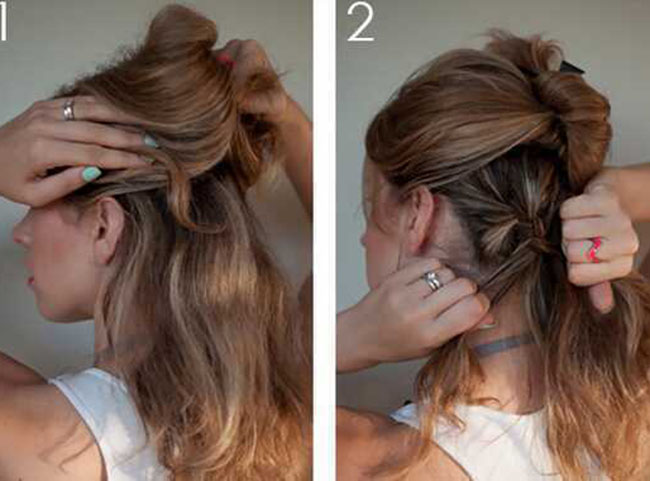 不想剪长发怎么变短发 教你一分钟长发变短发的扎法图解