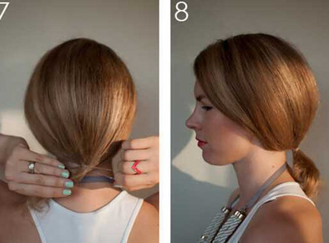 不想剪长发怎么变短发 教你一分钟长发变短发的扎法图解