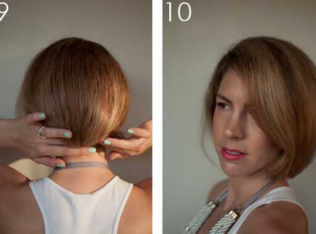 不想剪长发怎么变短发 教你一分钟长发变短发的扎法图解