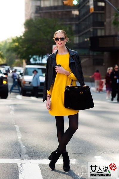 欧美潮人教你黑色皮衣搭配术 随性优雅凸显摩登感