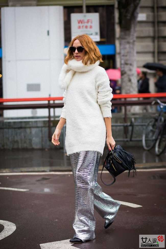 街拍达人演绎阔腿裤穿搭术 教你如何霸占潮流做摩登女孩