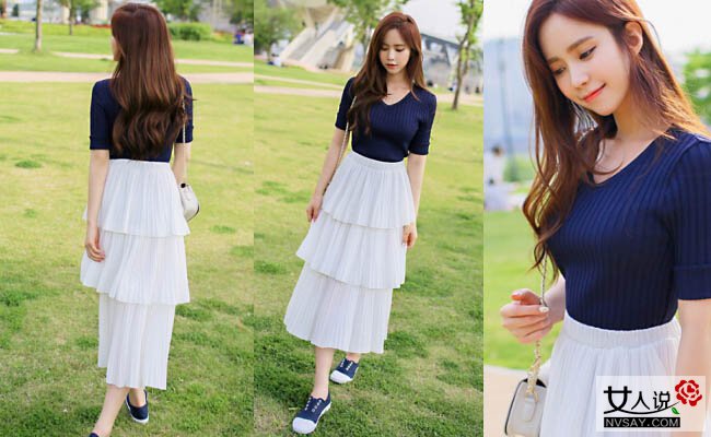 get起来!长裙搭配图片教你凹造型化身百变女王