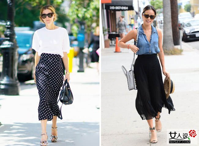 get起来!长裙搭配图片教你凹造型化身百变女王