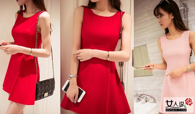 2016夏装红色连衣裙 360度秀出好身材赚足回头率