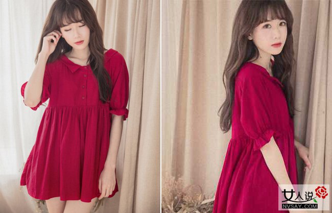 2016夏装红色连衣裙 360度秀出好身材赚足回头率