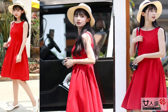 2016夏装红色连衣裙 360度秀出好身材赚足回头率