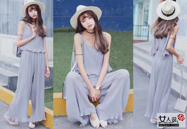 2016夏装新款雪纺吊带裤 知性优雅是OL一族的不二之选