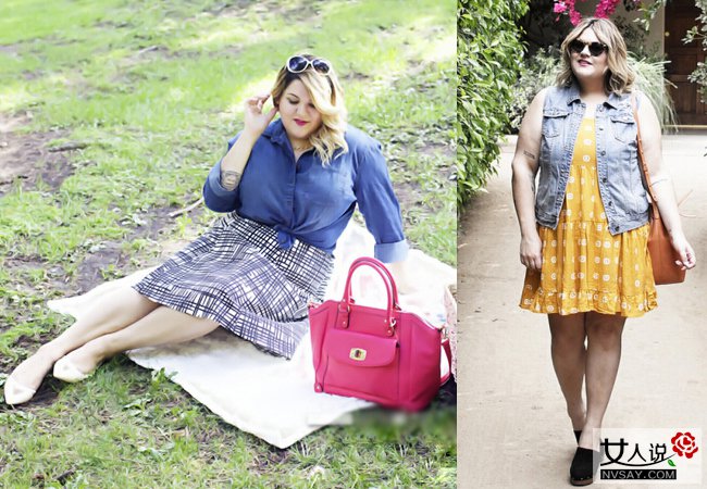 胖女孩夏天穿衣搭配图片 胖也要胖得赏心悦目