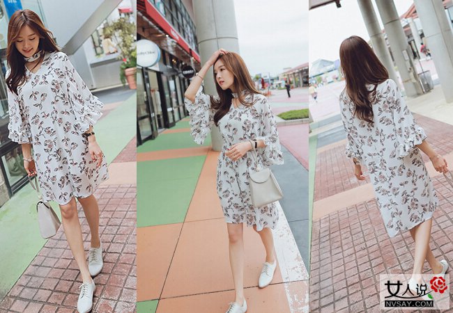 2016夏装新款碎花连衣裙 清新淡雅总有一款是你的菜