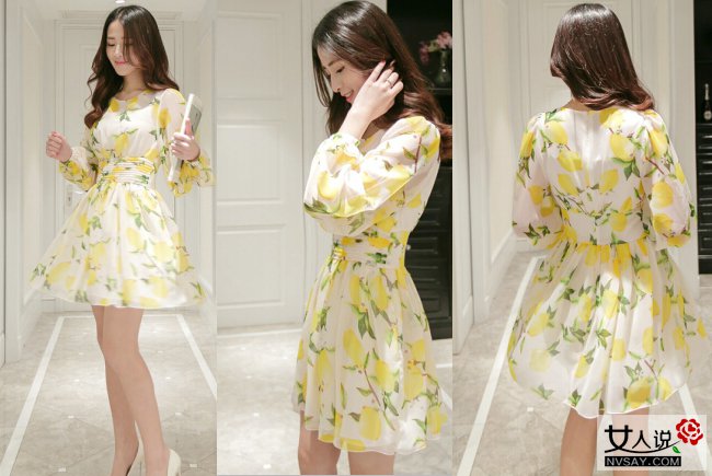 2016夏装新款碎花连衣裙 清新淡雅总有一款是你的菜