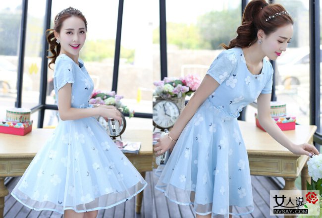 2016夏装新款碎花连衣裙 清新淡雅总有一款是你的菜