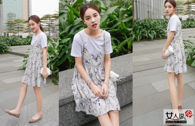 2016夏装新款碎花连衣裙 清新淡雅总有一款是你的菜