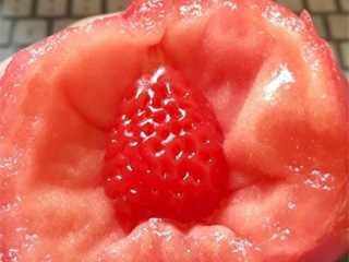 西红柿里吃出草莓极其罕见 网友：你可能吃了个假西红柿