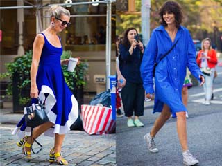 蓝色怎么穿好看 自古红蓝出cp夏日街头早已阵阵清凉