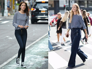 明星最近街拍 条纹君元素带你时髦走天下