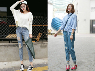 破洞裤怎么搭配 妈妈再也不要帮我缝补裤子了