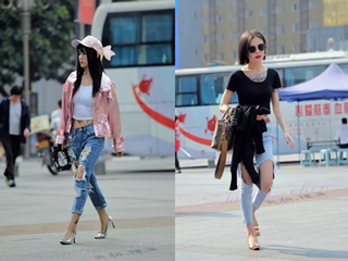 2017重庆美女街拍 辣妹子也能穿出时尚大牌范