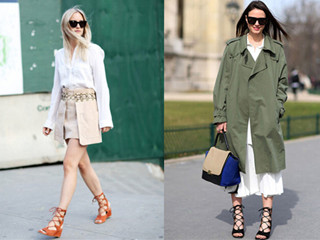 绑带凉鞋街拍 学潮人把绑带凉鞋穿得即好看又修腿型