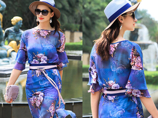 2016夏季雪纺裙新款 时髦大气打造高雅气质造型