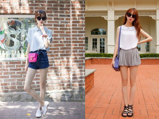 短裤如何搭配 潮妞示范教你分分钟打造大长腿即视感