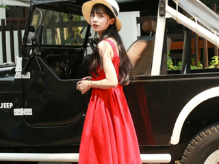 2016夏装红色连衣裙 360度秀出好身材赚足回头率