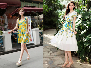 坡跟凉鞋配什么裙子 夏天这样穿让你赚足后头率